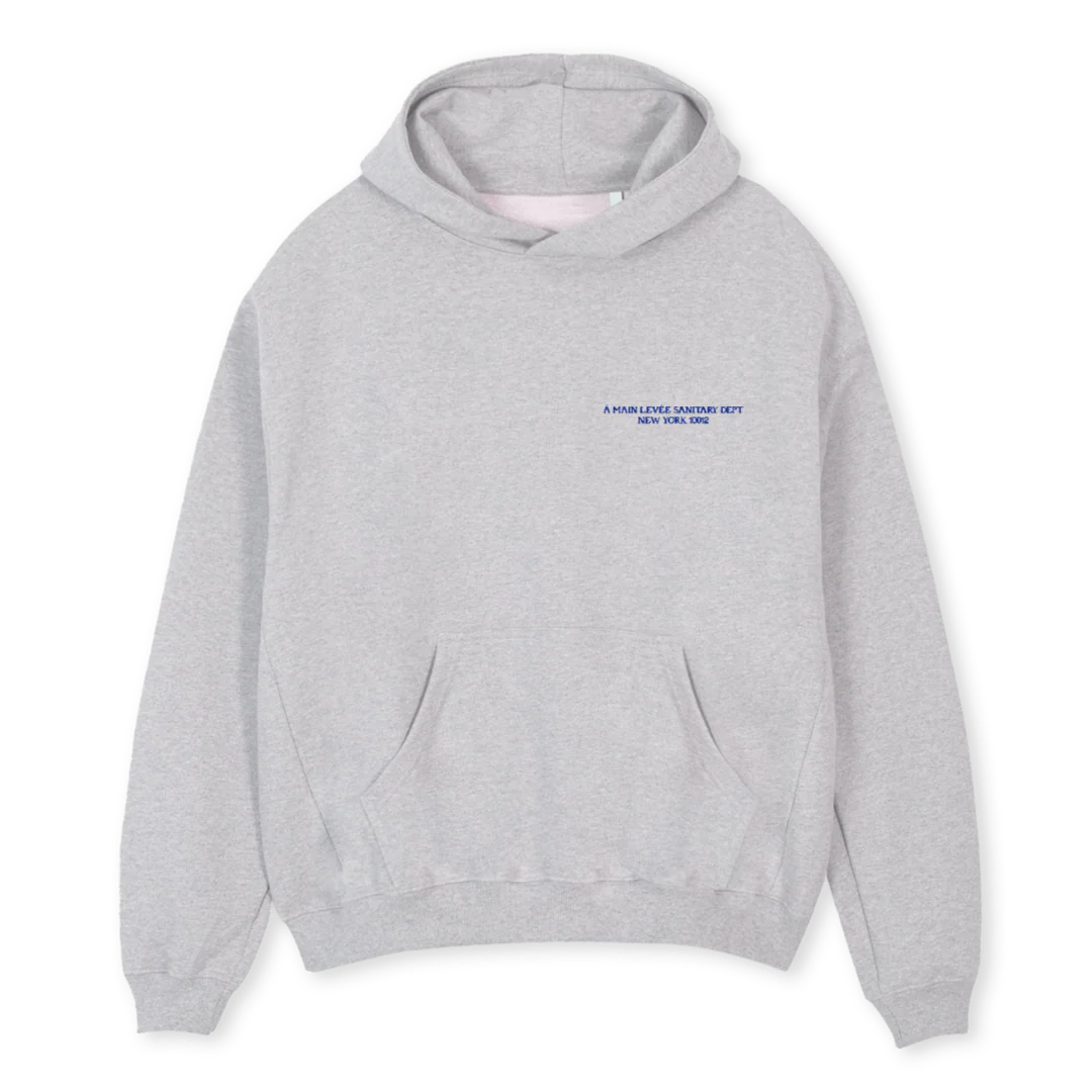 AMLSANITARYDEPT Light Grey Marl Oversized Hoodie.