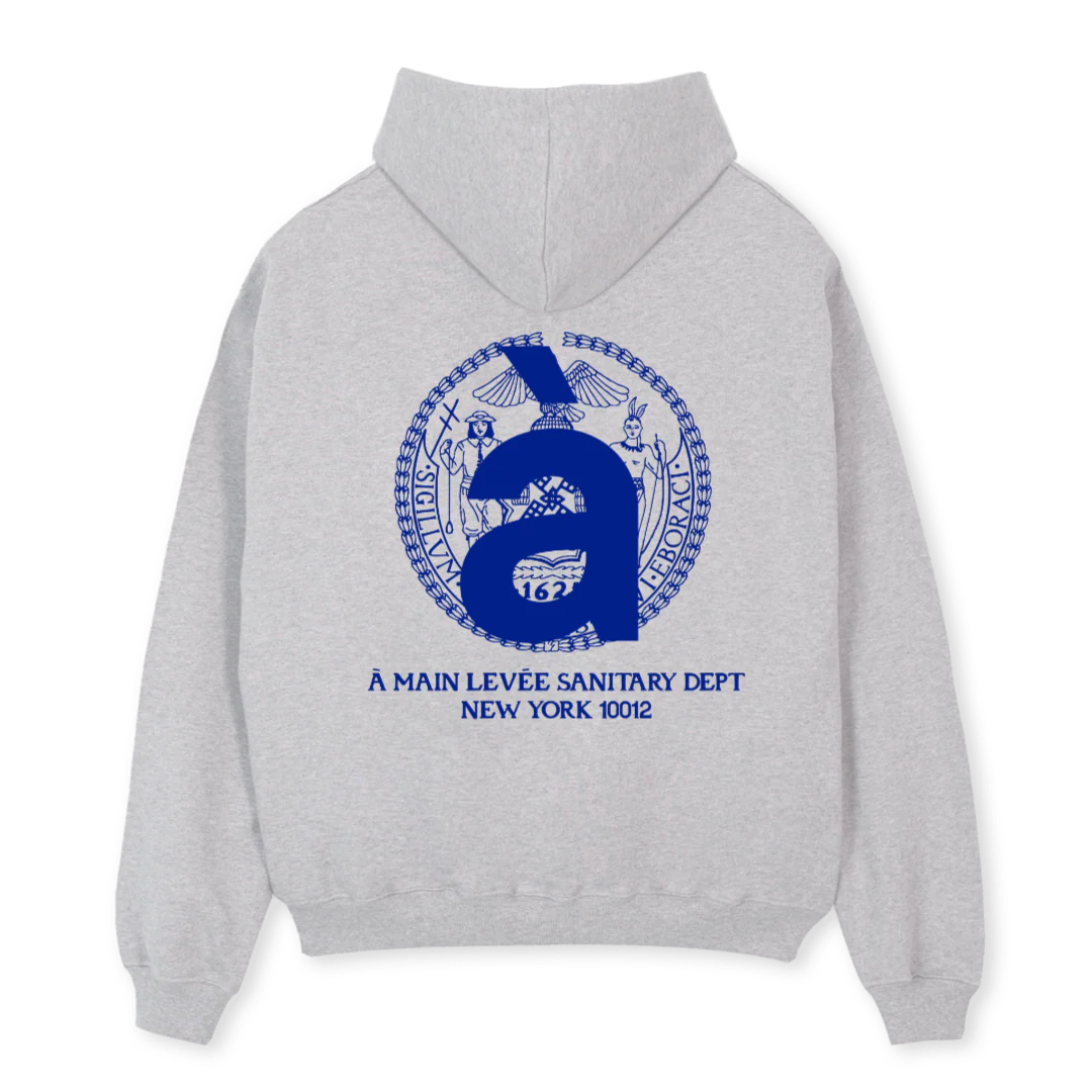AMLSANITARYDEPT Light Grey Marl Oversized Hoodie. - Image 2