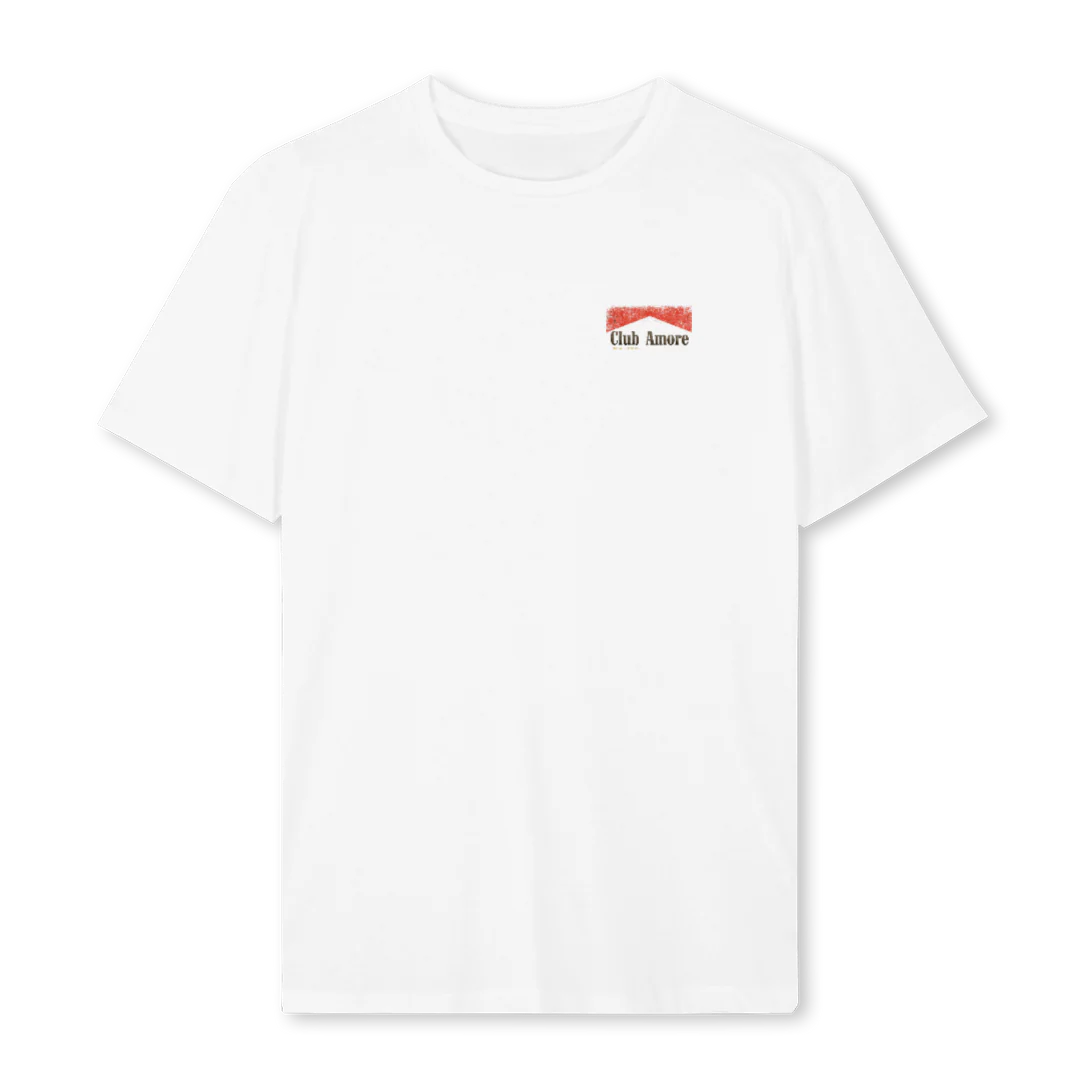 AMORE  White Regular Tee.