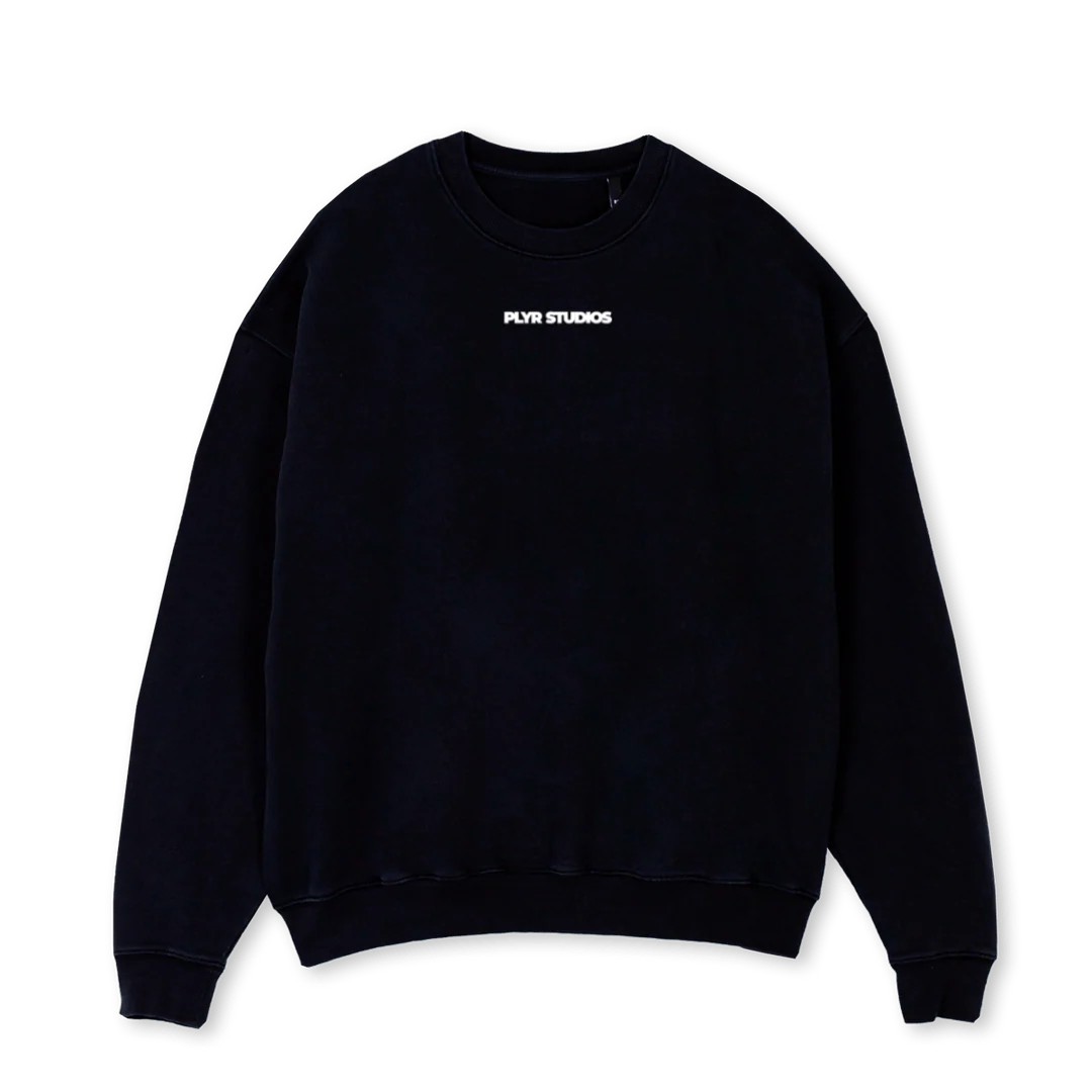 MICHEL_BC Black Oversized Crewneck Sweater