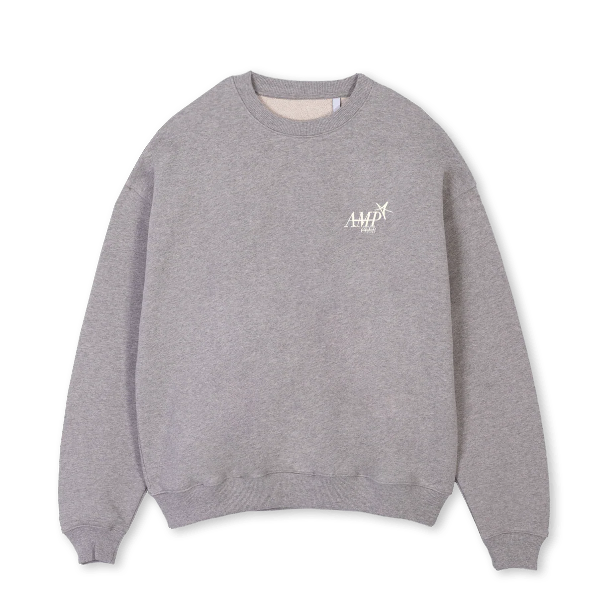 AMPCLUBSAMPLECNJ Grey Marl Oversized Crewneck Sweater.