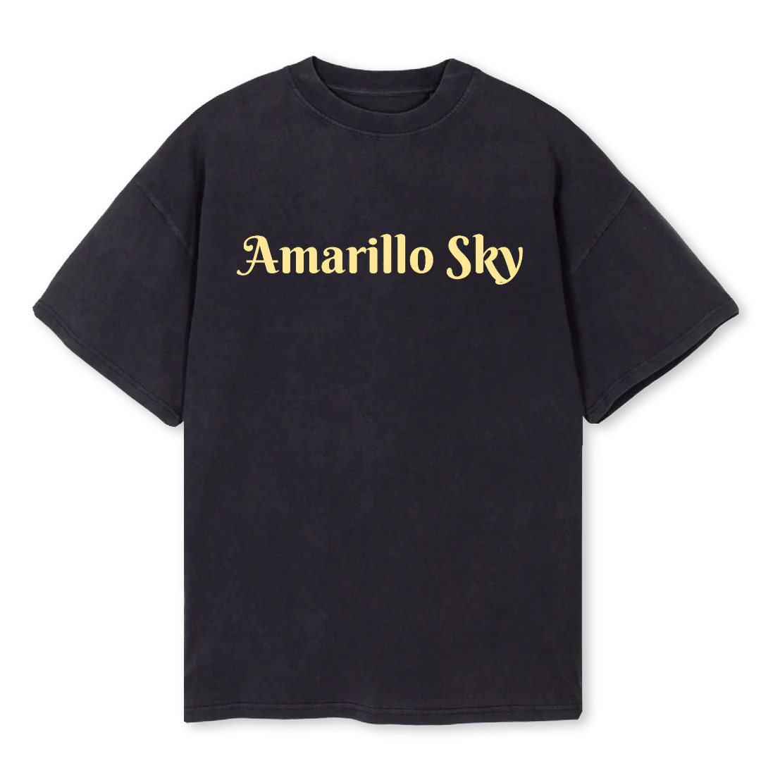 AMSKYWHITE Vintage Black Oversized Tee.