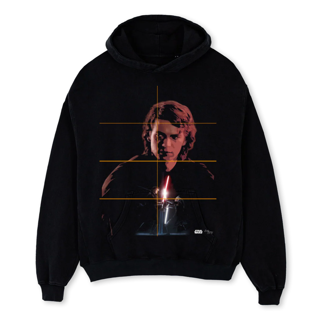 AN Black Oversized Hoodie.