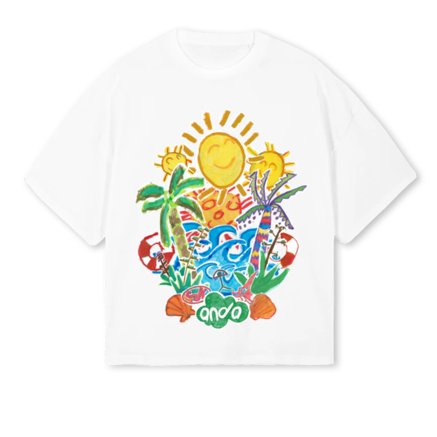 ANDATEE White Oversized Boxy Tee.