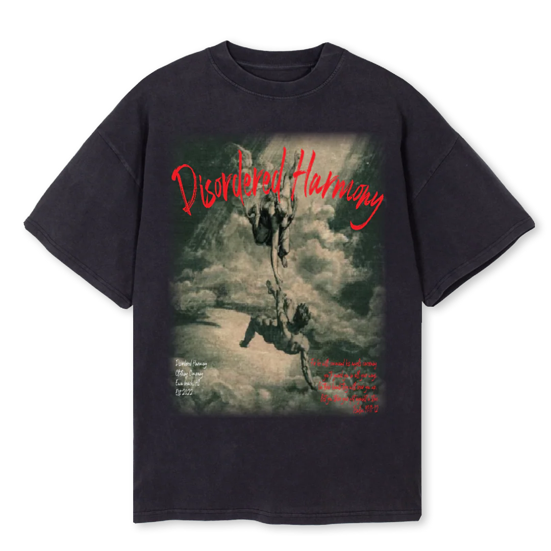 ANGEL 3 Vintage Black Oversized Tee.