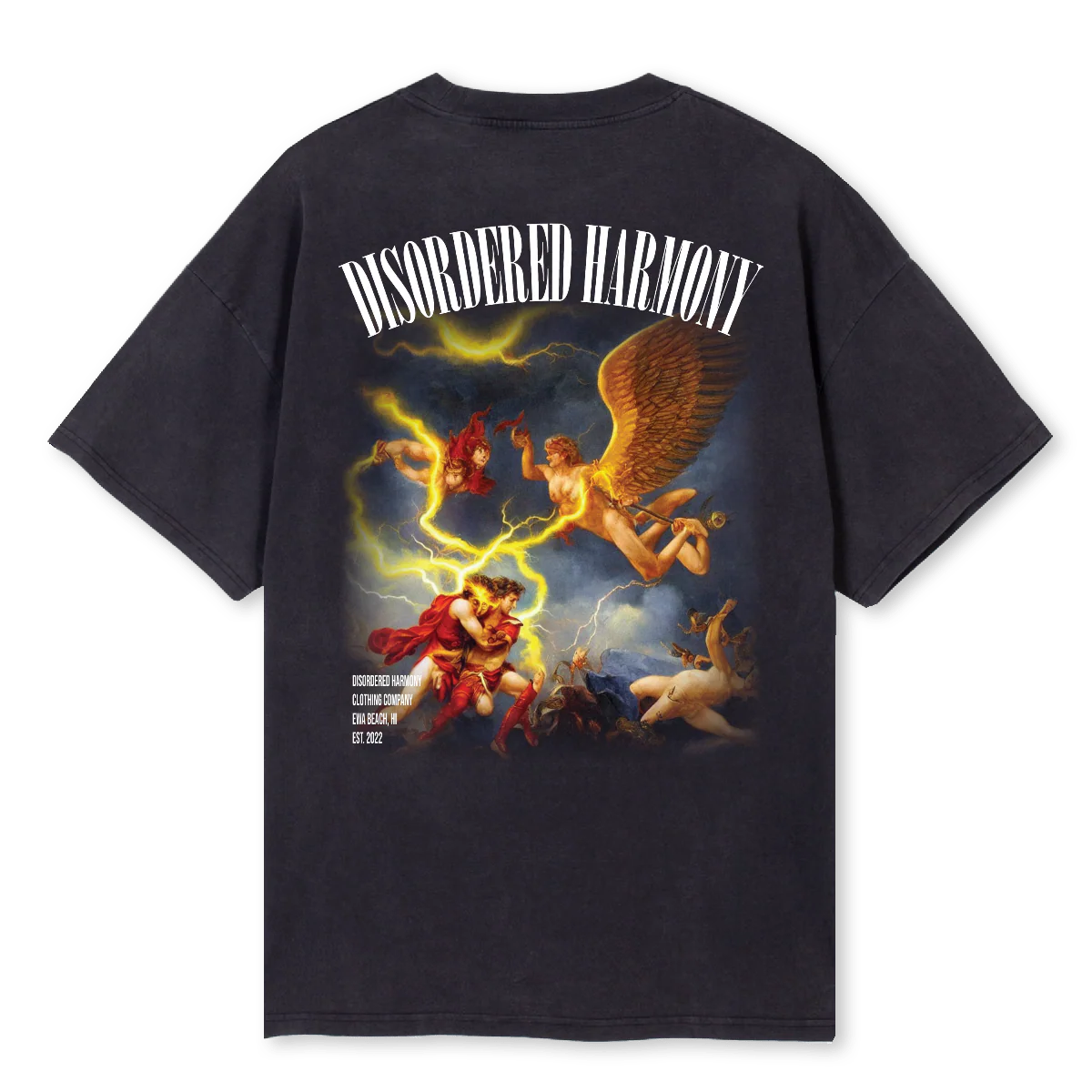 ANGEL 6 Vintage Black Oversized Tee.