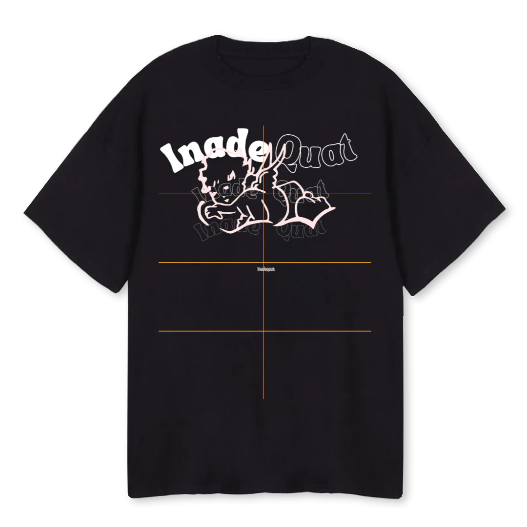ANGELDUSTTEE Black Oversized Tee.