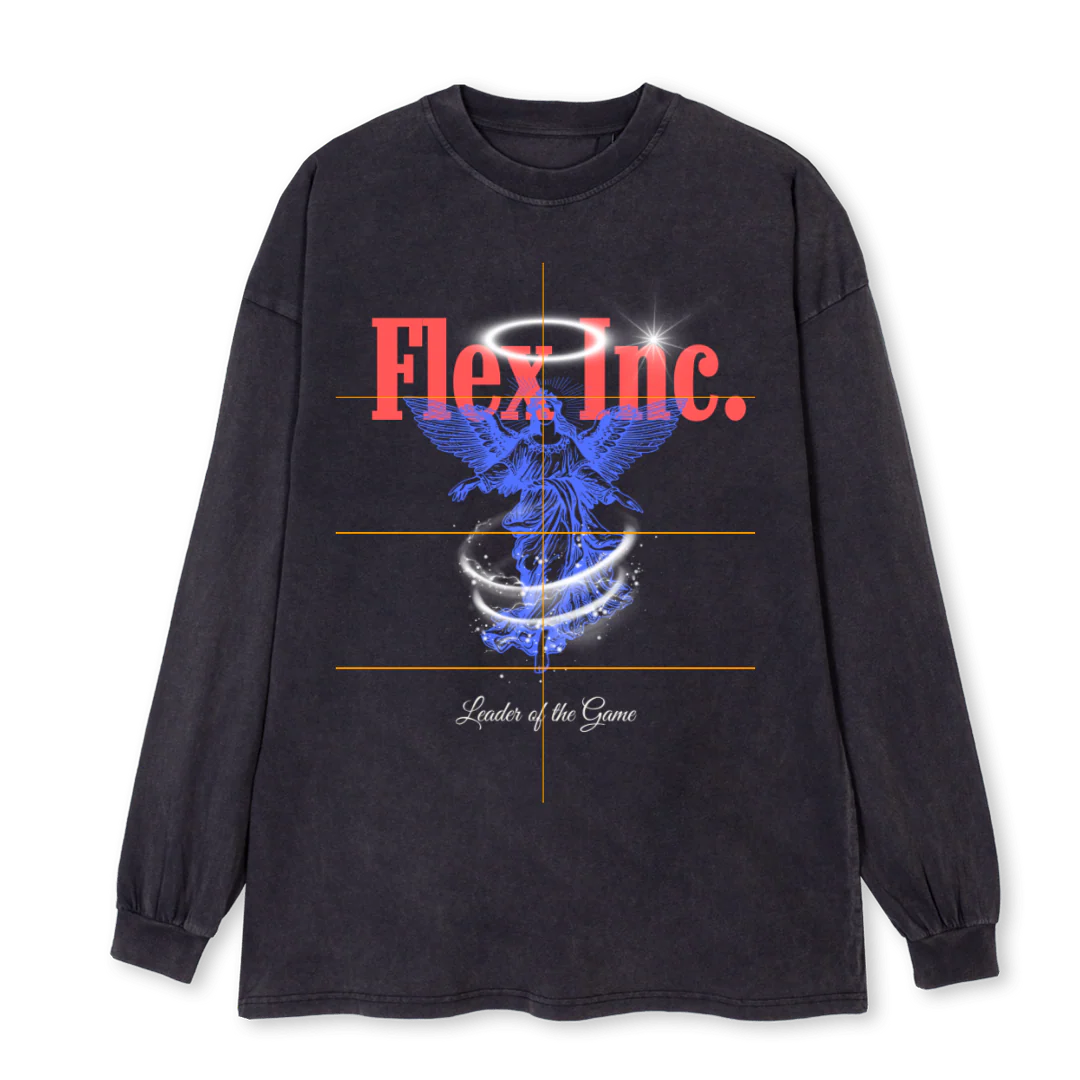 ANGELL Vintage Black Oversized LS Tee.