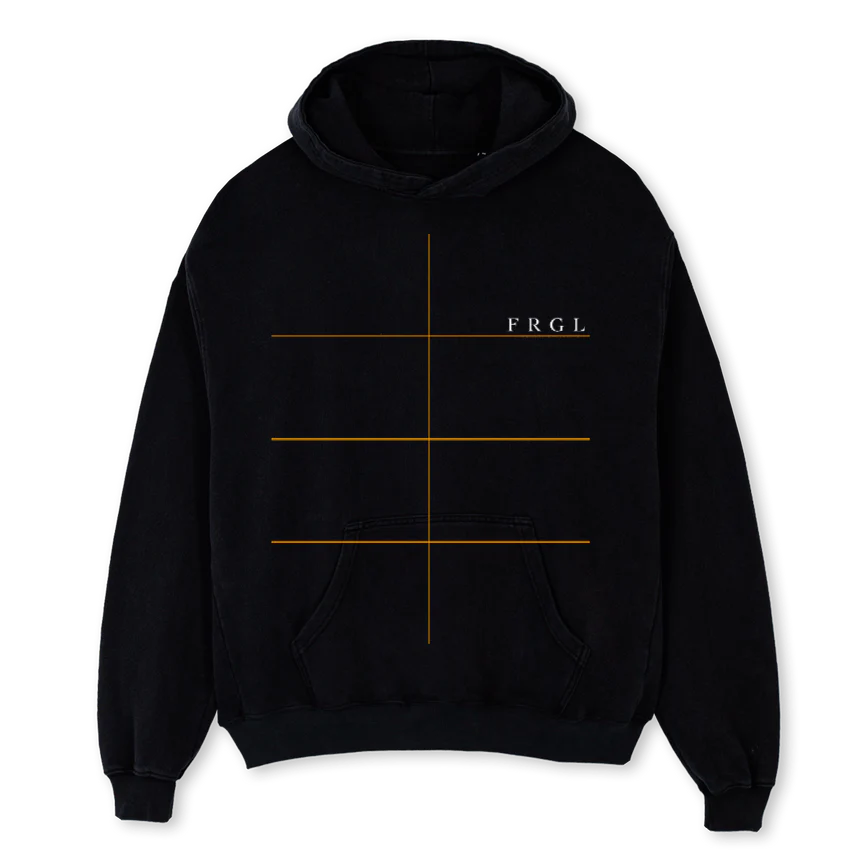 ANGELSWAR Black Oversized Hoodie.