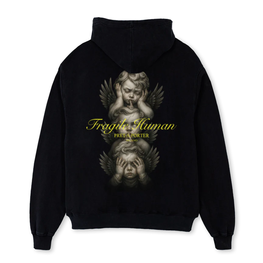 ANGL ZP Black Oversized Zipped Hoodie. - Image 2