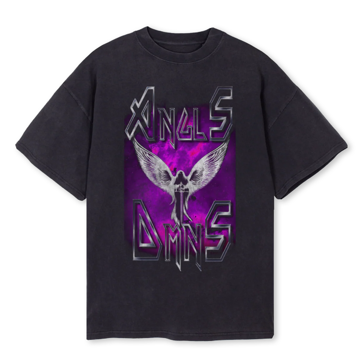 ANGLSDMNS Vintage Black Oversized Tee.