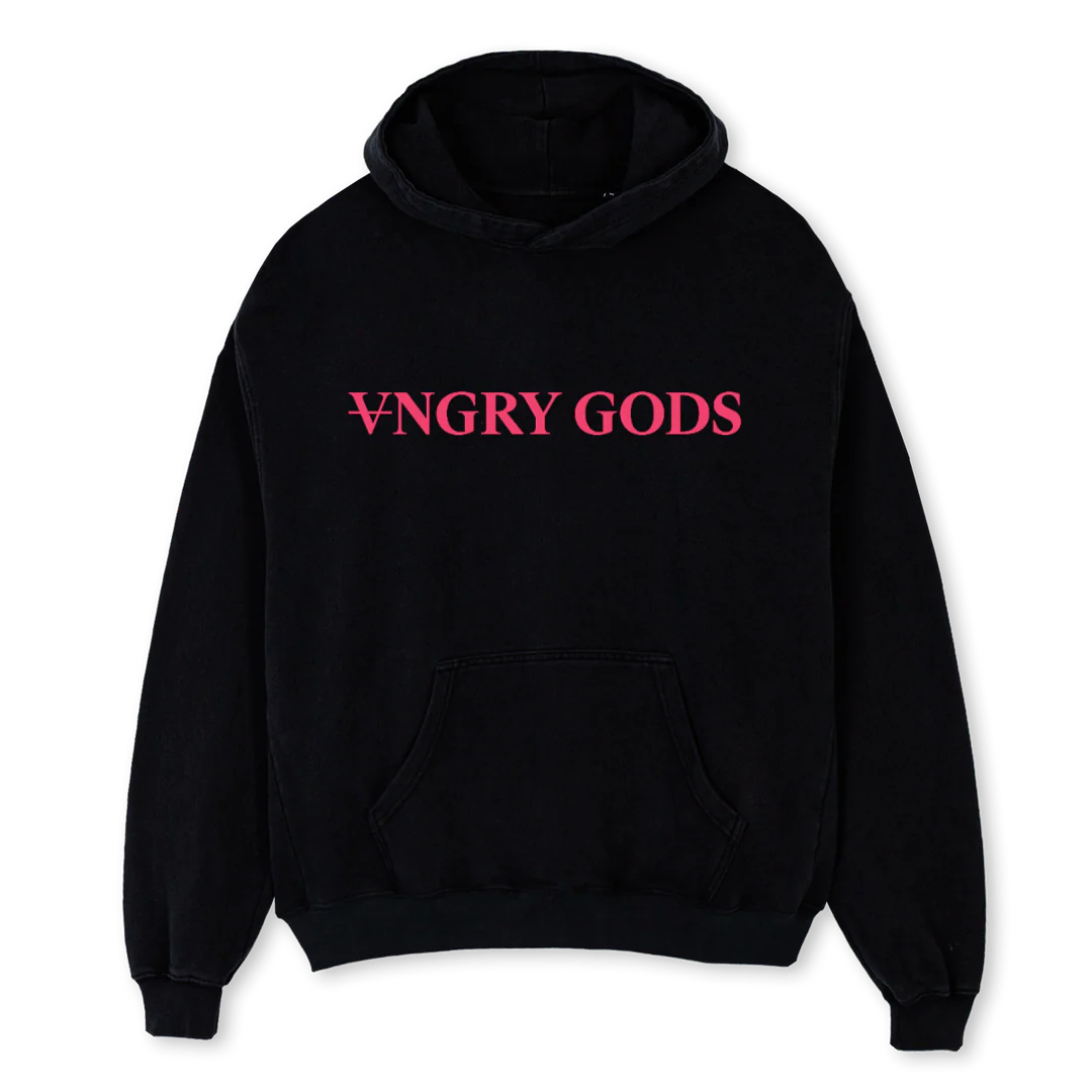 ANGRYGODS Black Oversized Hoodie.