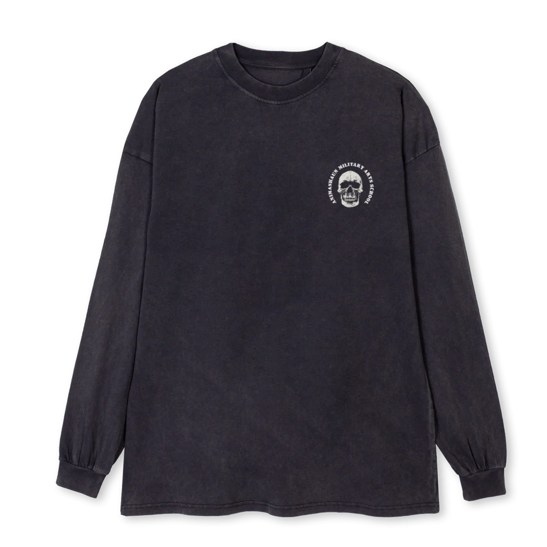 ANIMASHAUNN Vintage Black Oversized LS Tee.