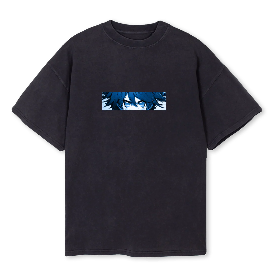ANIME Vintage Black Oversized Tee.