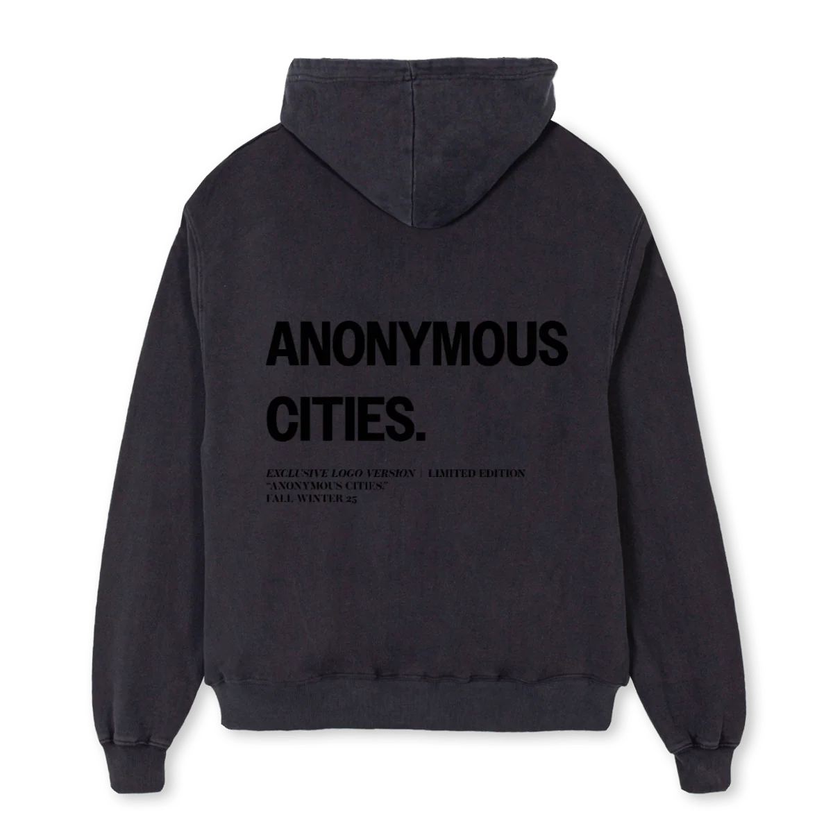 ANMCTSLOGOZIPUP Vintage Black Oversized Zipped Hoodie. - Image 2
