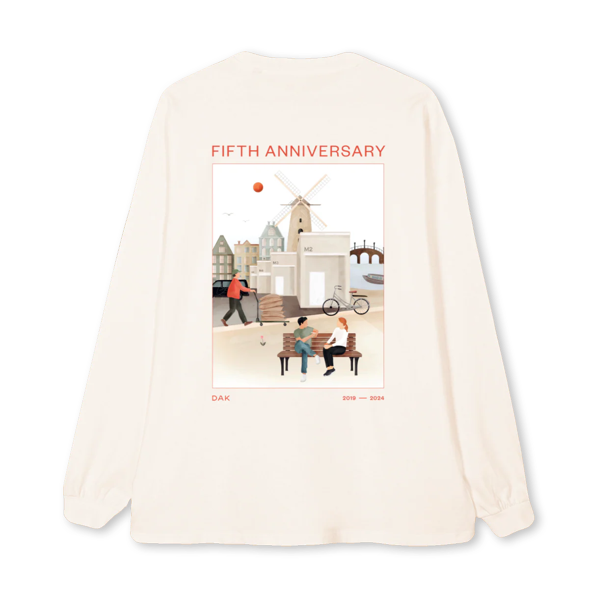 ANNIVERSARLS Vintage White Oversized LS Tee. - Image 2