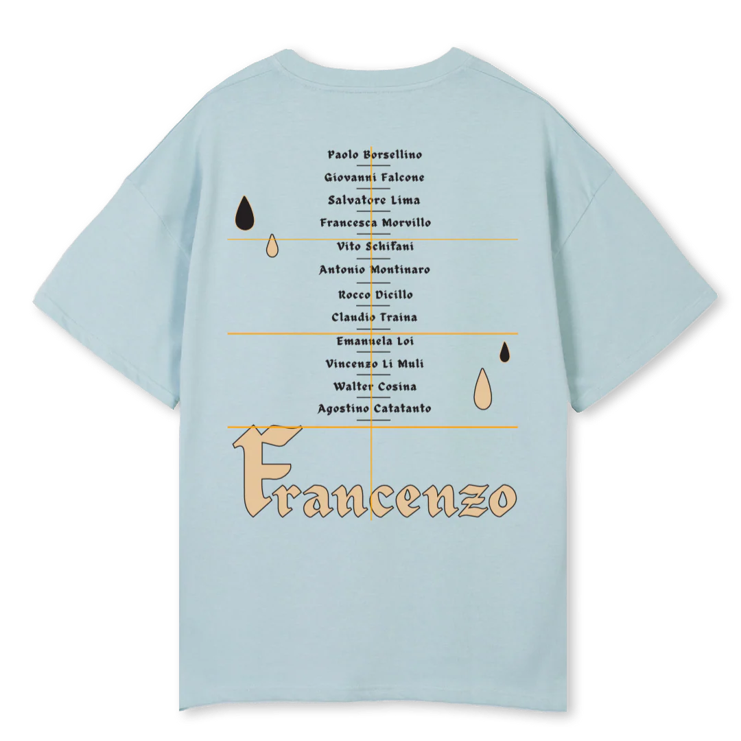 ANTIMAFIA Cold Blue Oversized Tee.