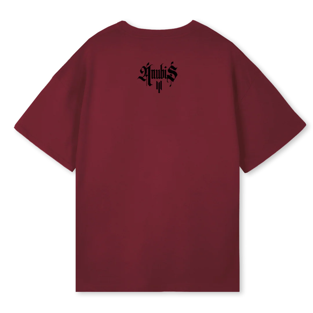 ANUBIS Burgundy Oversized Tee. - Image 2