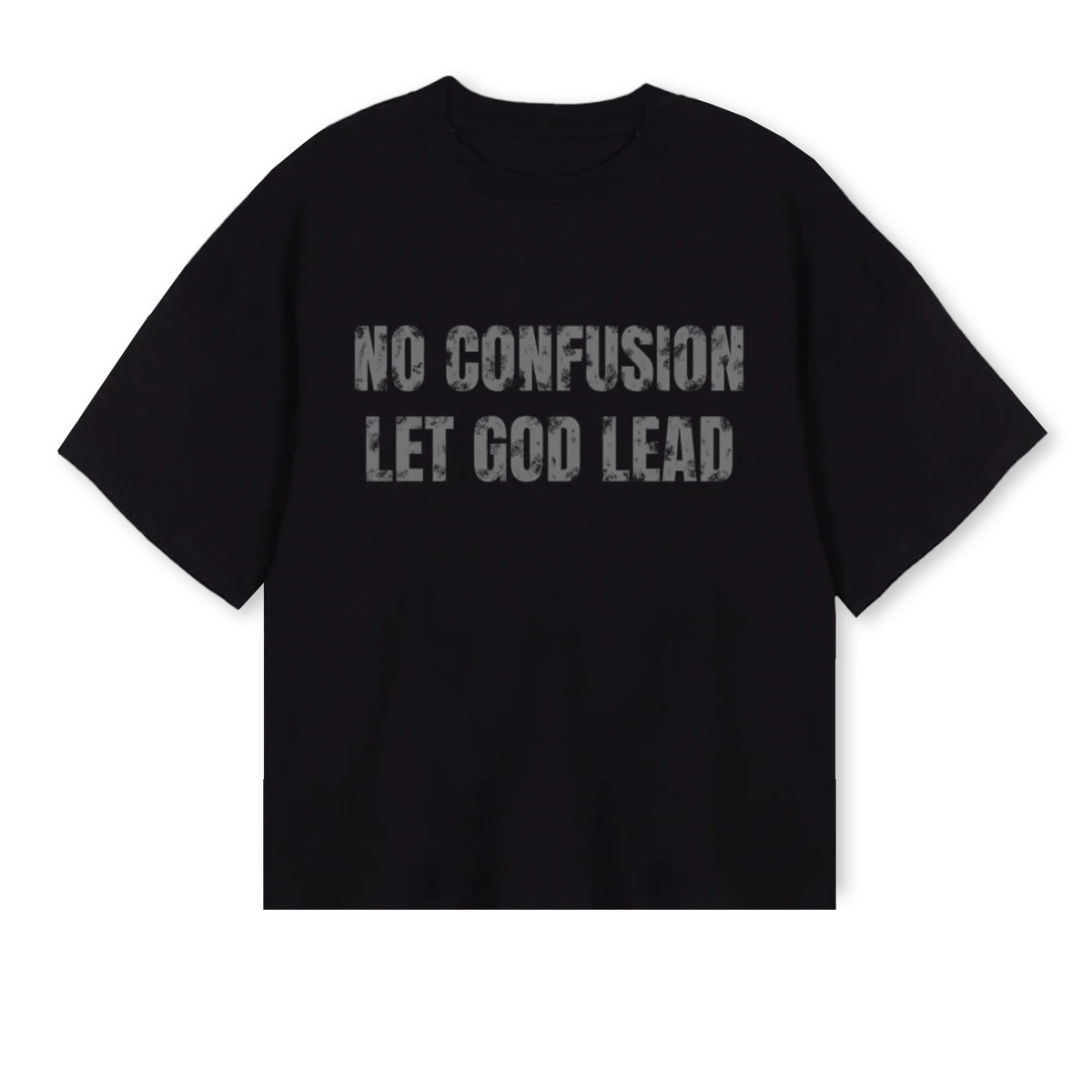 AP NO CONFUSION Black Oversized Boxy Tee.