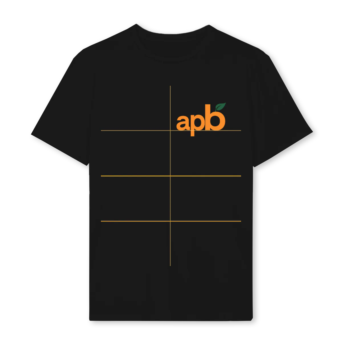 APBORANGEFRNTANDBCK Black Regular Tee.