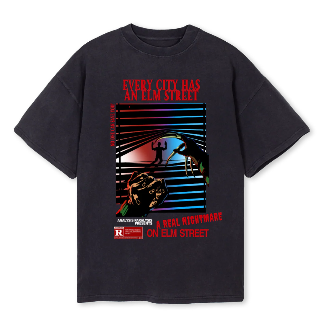 APFREDDY Vintage Black Oversized Tee.