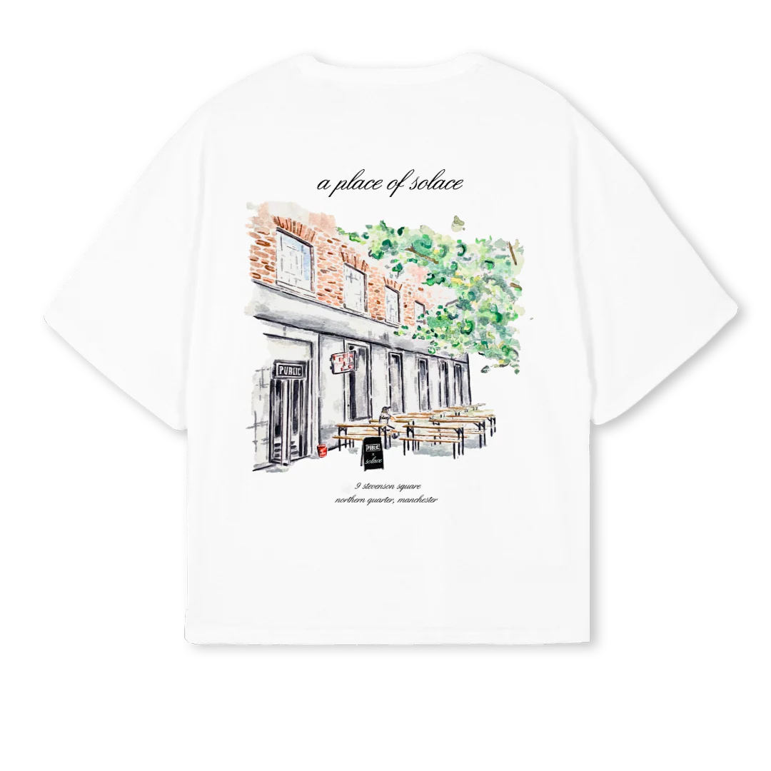 APLACEOFSOLACE White Oversized Boxy Tee. - Image 2