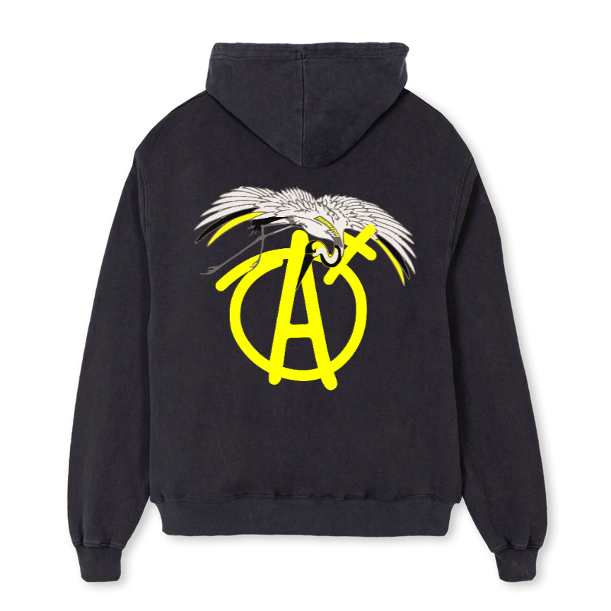 APMBIRDHOODIE Vintage Black Oversized Zipped Hoodie. - Image 2