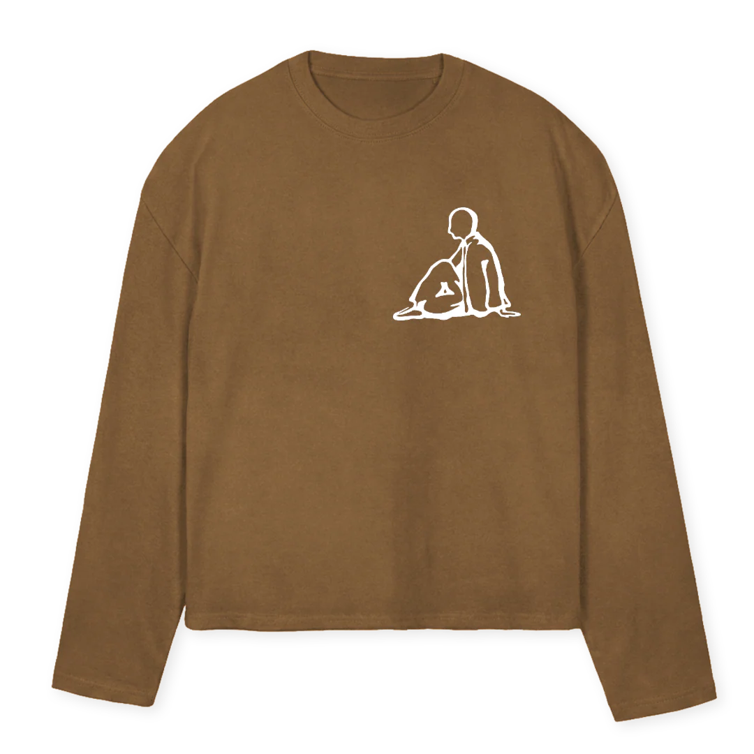 APOSWATCTWO Vintage Tan Oversized Boxy LS Tee.