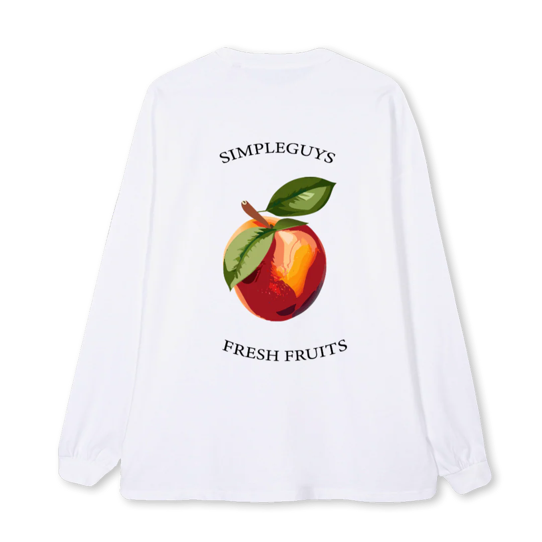 APPLE White Oversized LS Tee. - Image 2