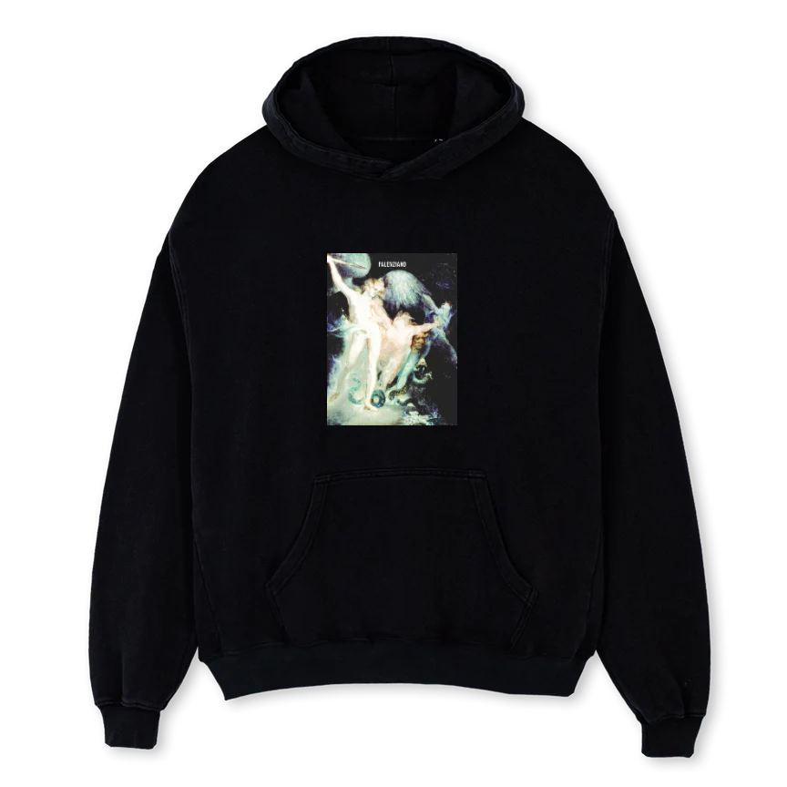 ARCHANGEL MICHEAL FZ Black Oversized Hoodie.
