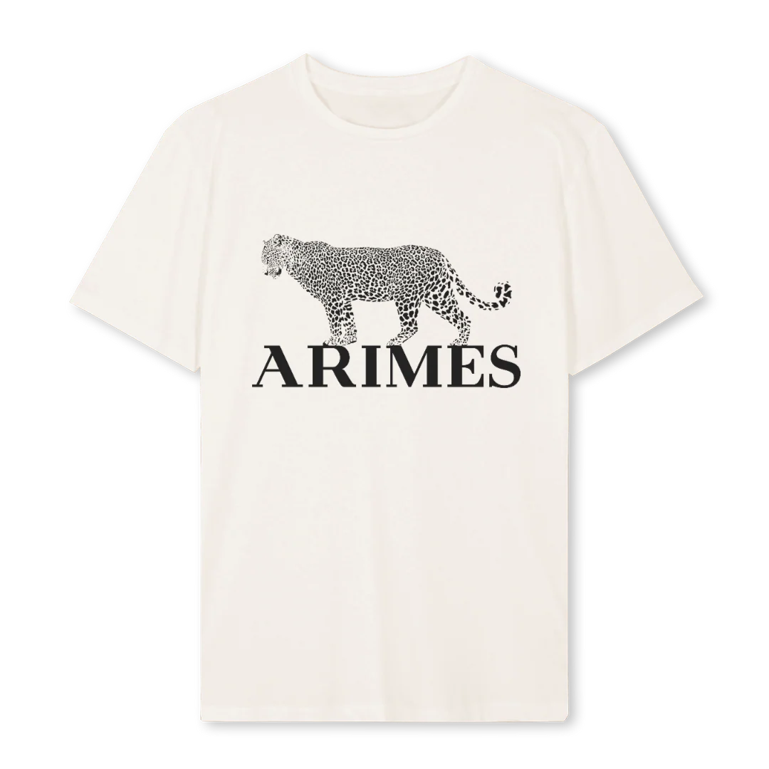 ARIMES LEOPARD Vintage White Regular Tee.