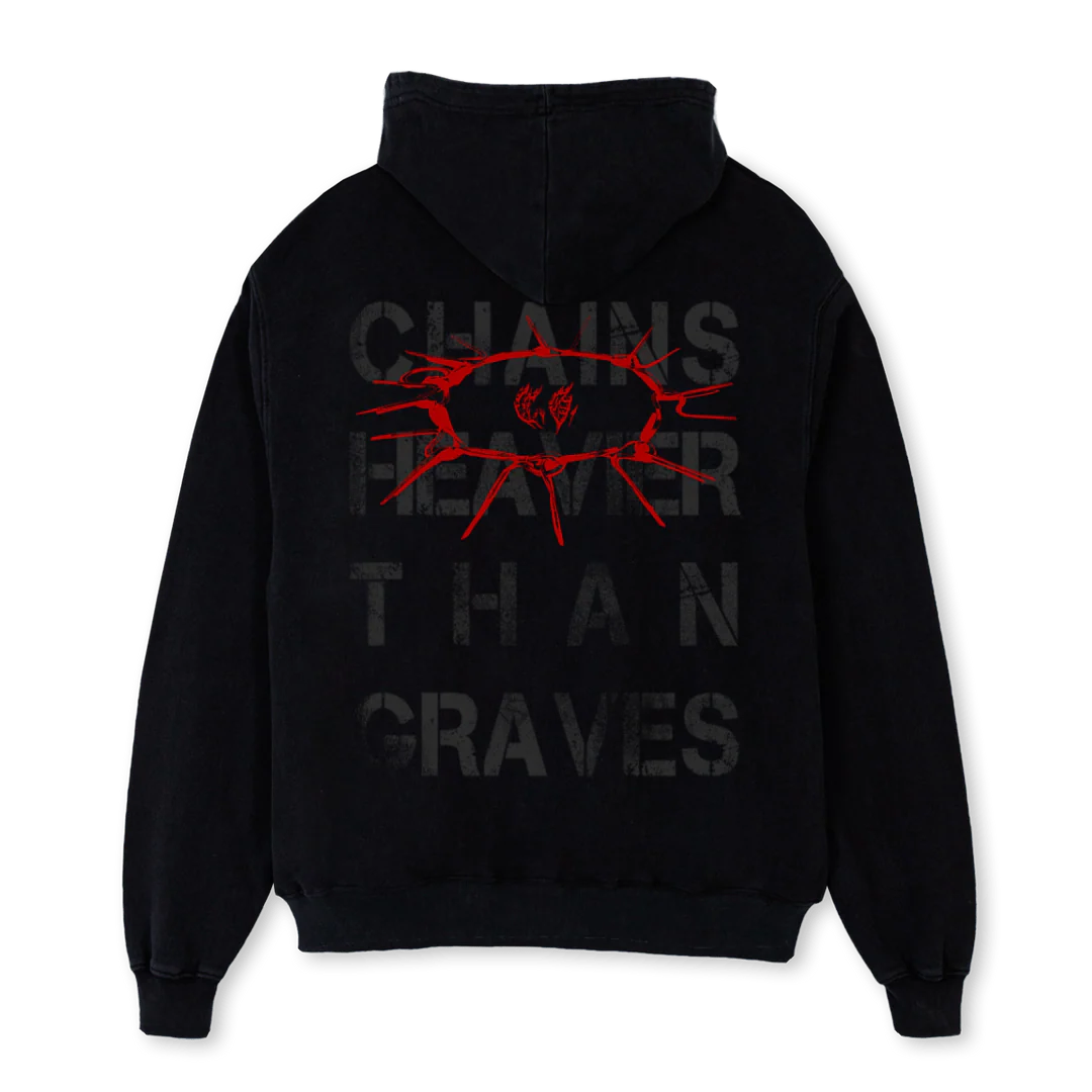 ARMY Black Oversized Zipped Hoodie. - Image 2