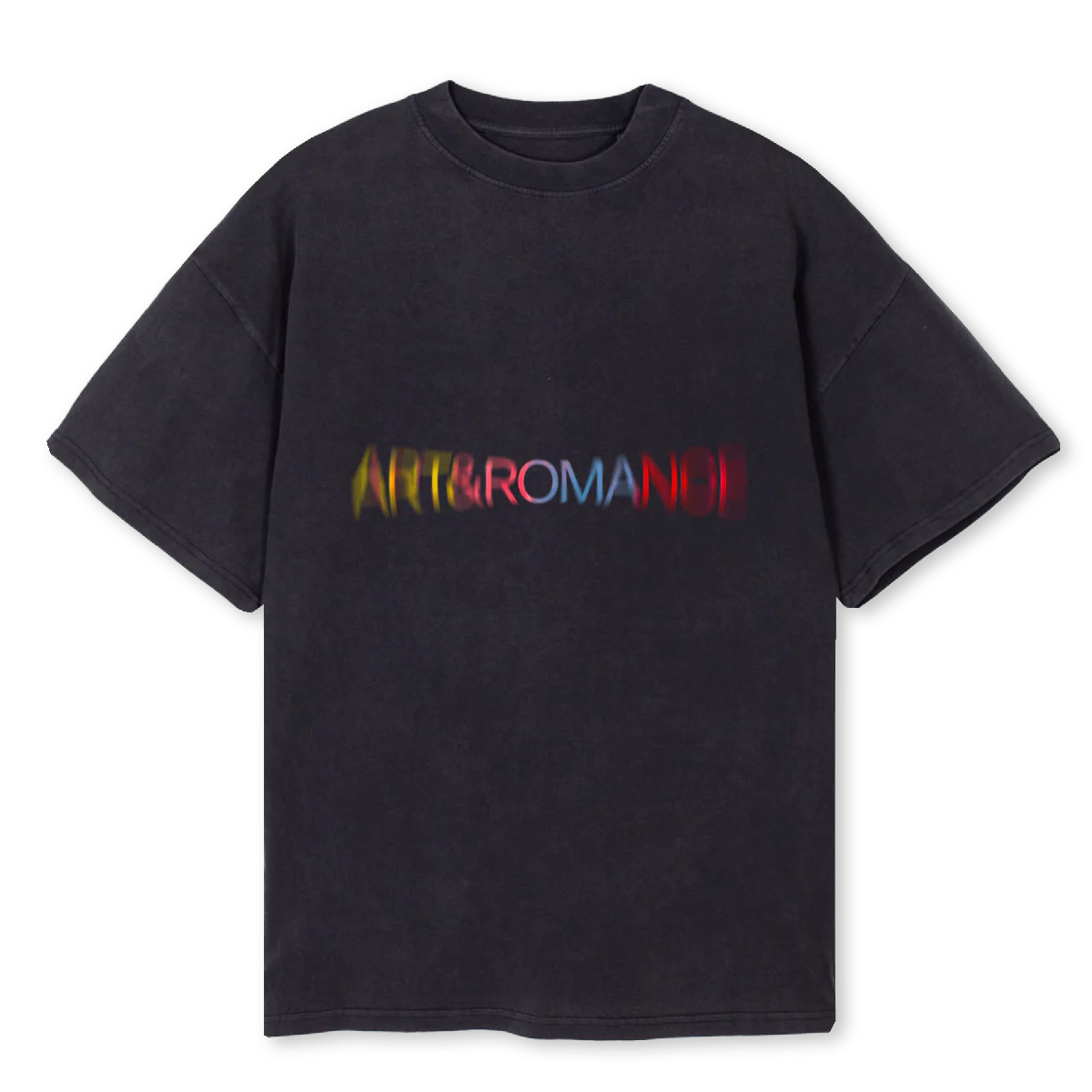 ARTETROMANCE BLACKT Vintage Black Oversized Tee.