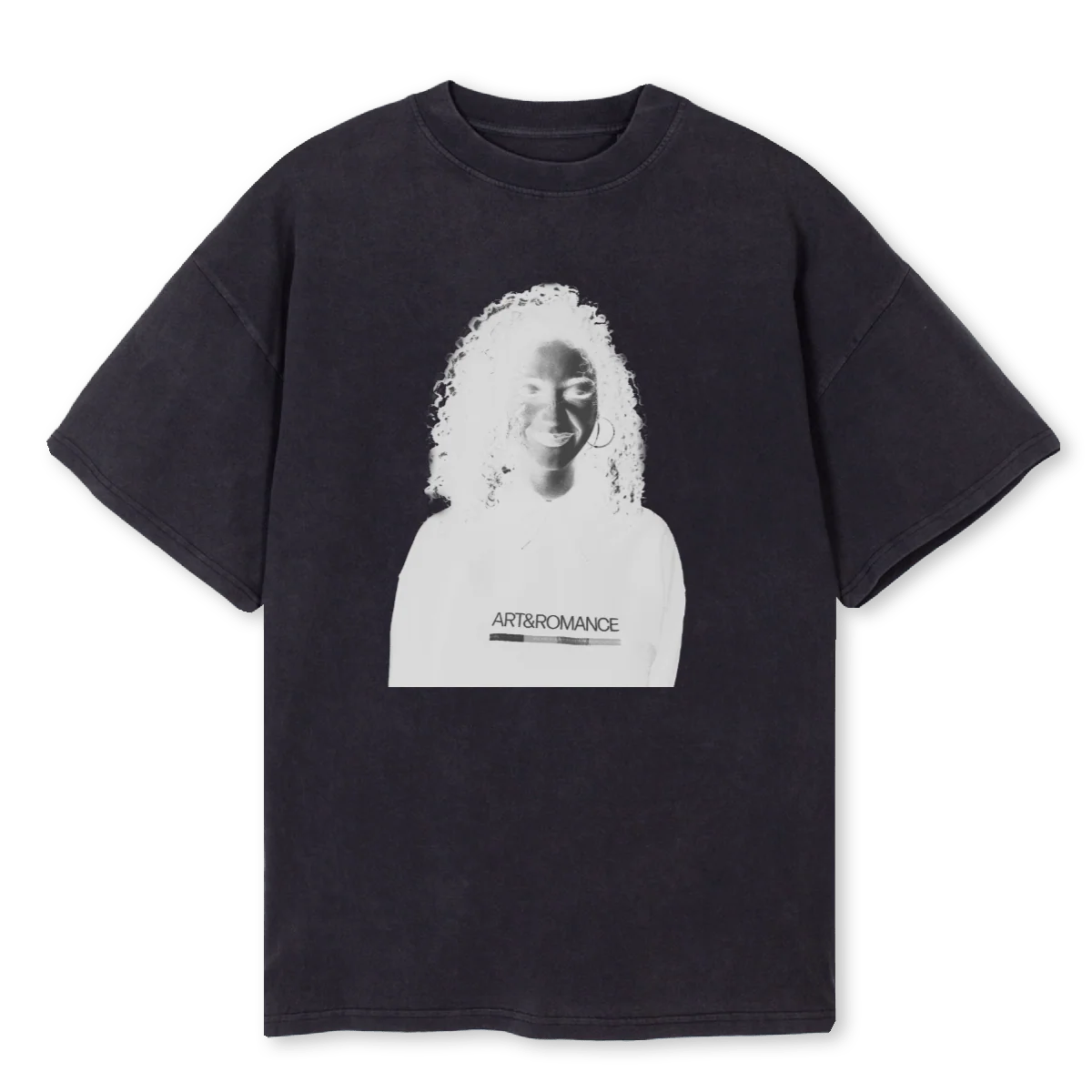 ARTETROMANCE BLACKTW Vintage Black Oversized Tee.