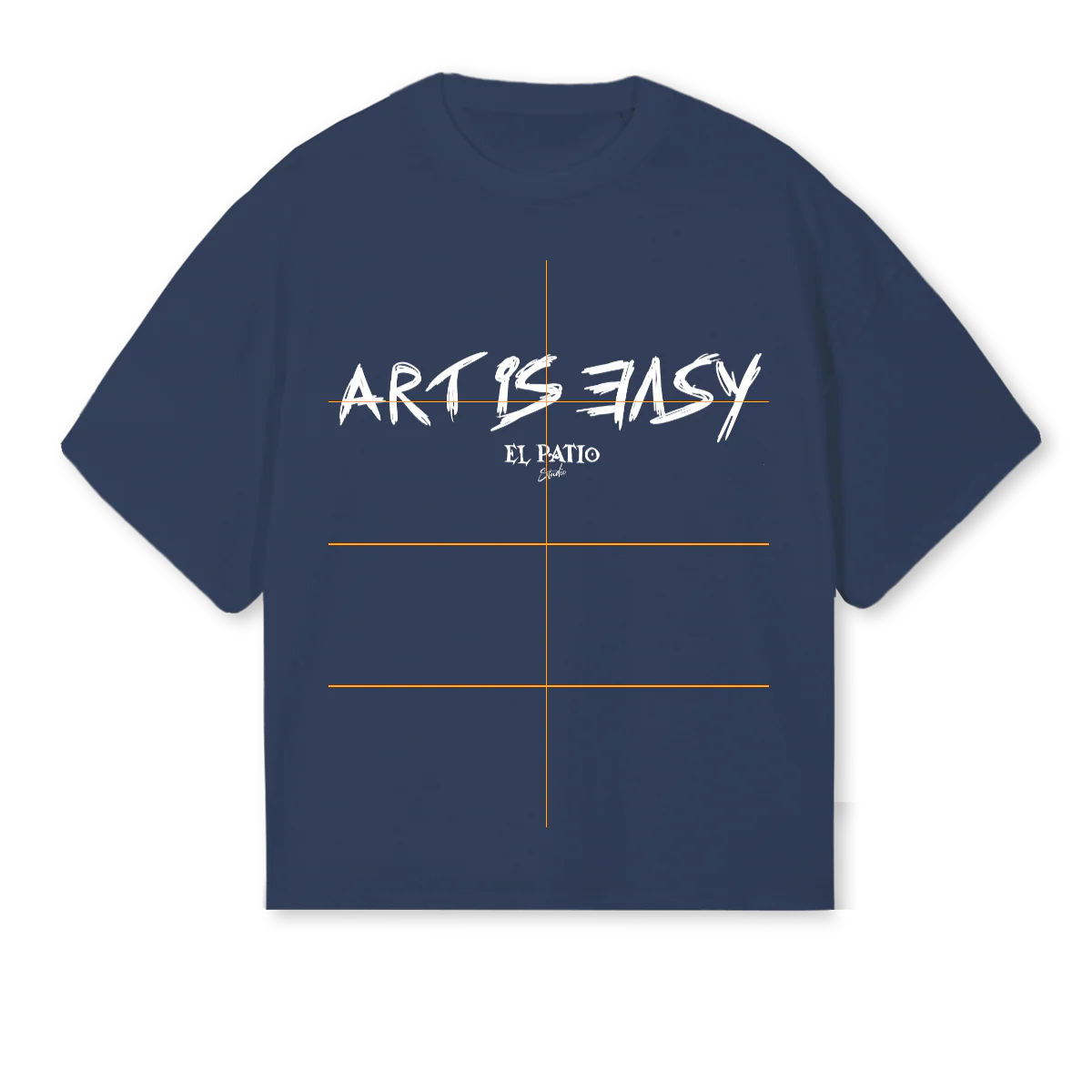 ARTISEASYTEE Navy Blue Oversized Boxy Tee.