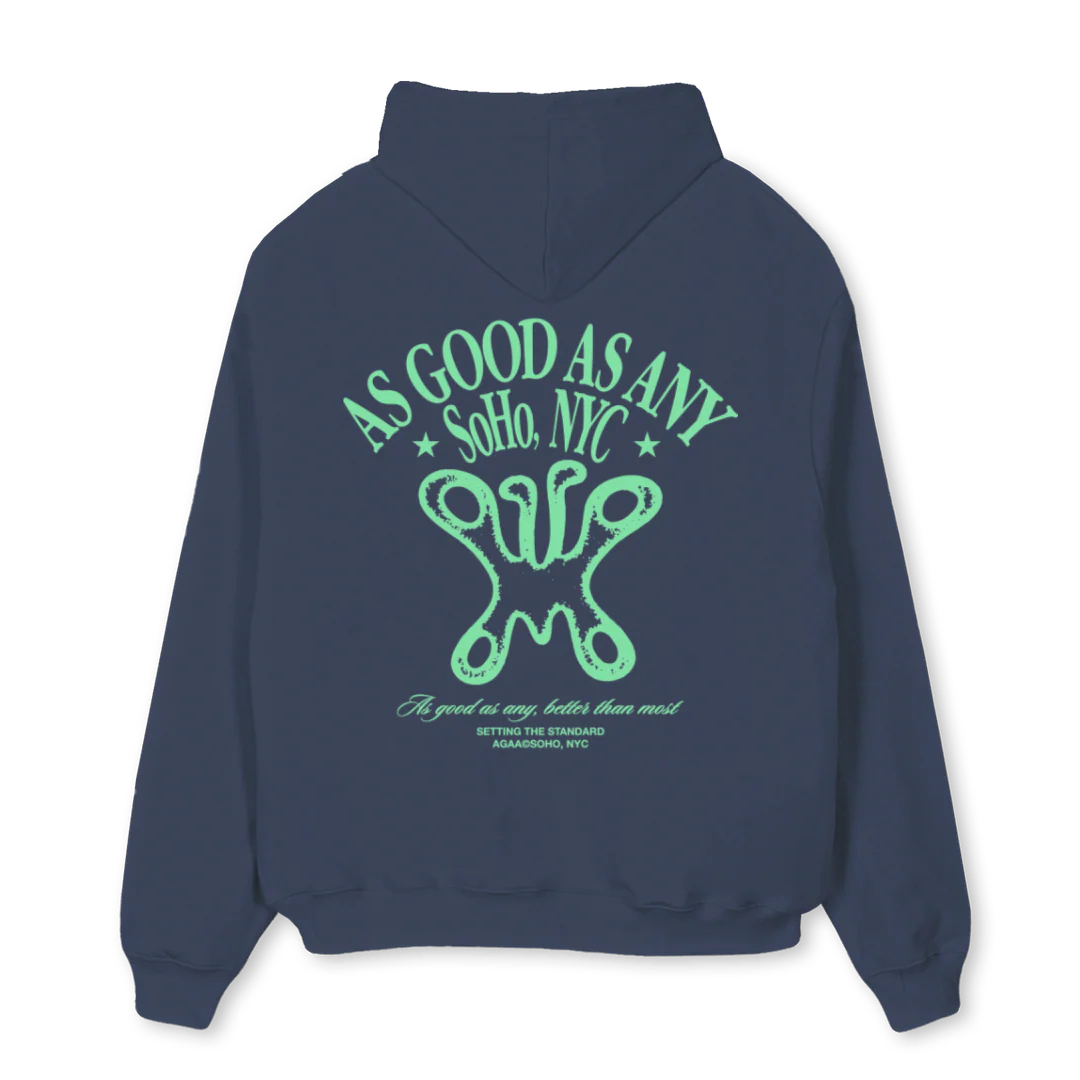 AAABUTTERFLY_N Navy Blue Oversized Hoodie - Image 2