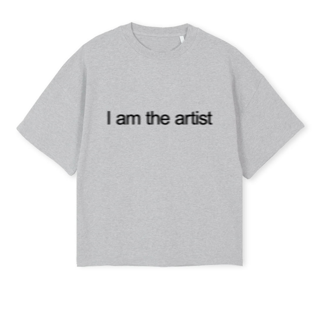 ARTIST Light Grey Marl Oversized Boxy Tee.