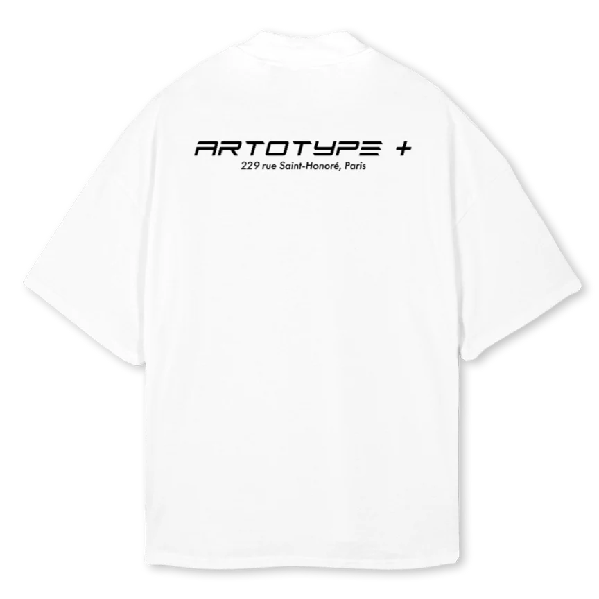 ARTOTYPETEESUMMER White Oversized Mock Neck Tee. - Image 2