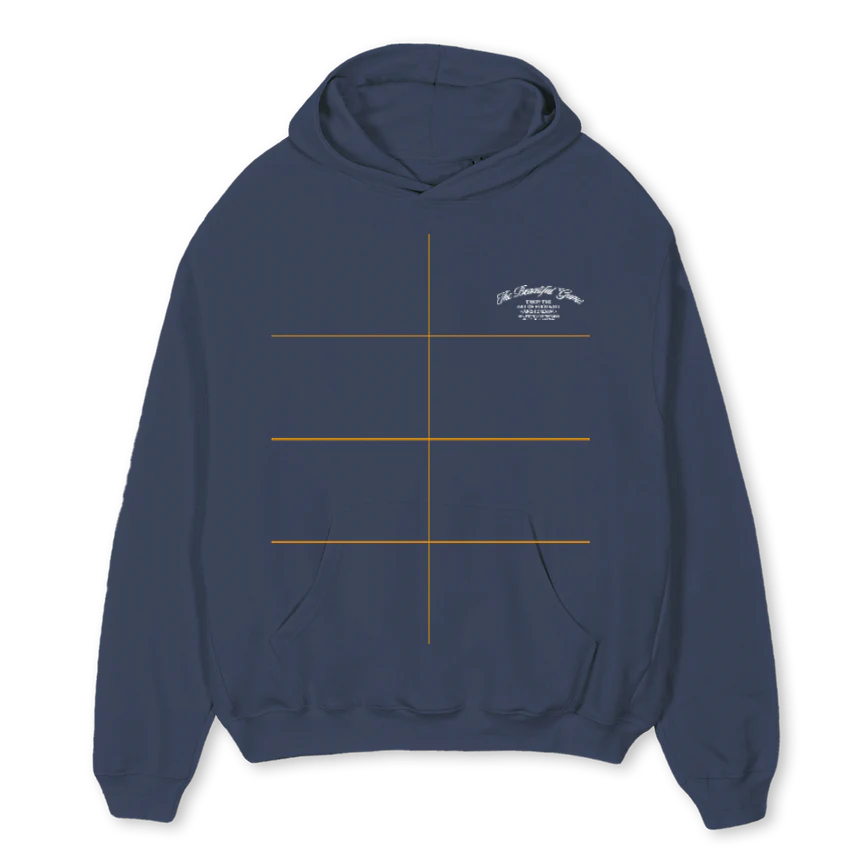 ARTT OF FOOTBALL  Navy Blue Oversized Hoodie.