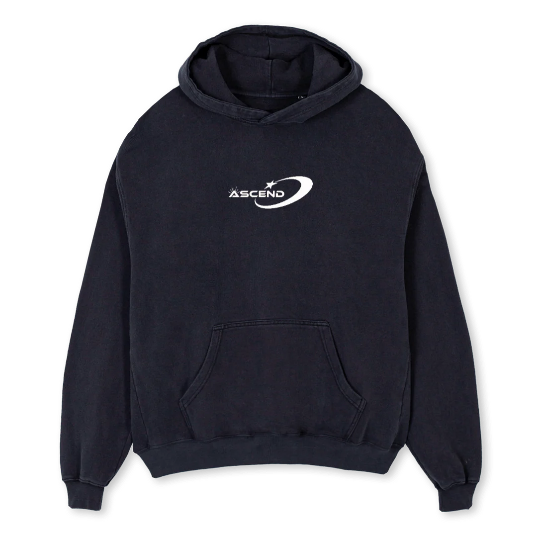 ASCEND Vintage Black Oversized Hoodie.