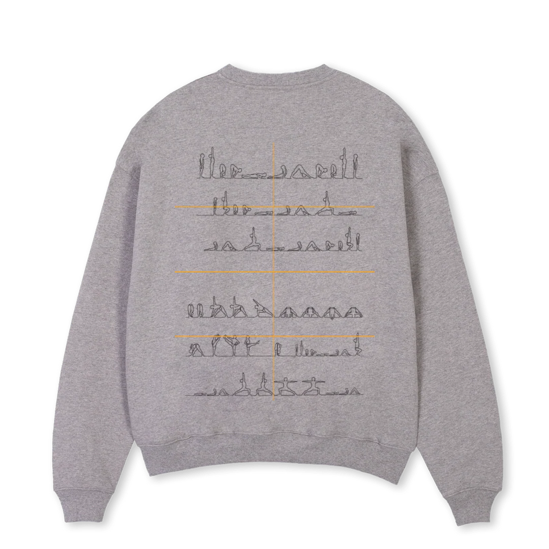 ASHTANGA Grey Marl Oversized Crewneck Sweater. - Image 2