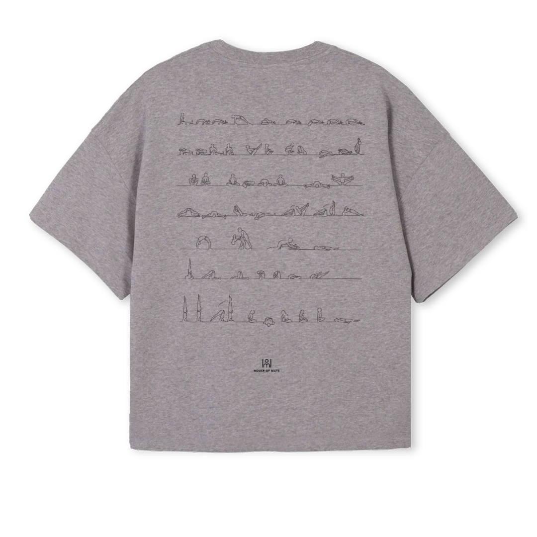 ASHTANGAREMERA Grey Marl Oversized Boxy Tee. - Image 2