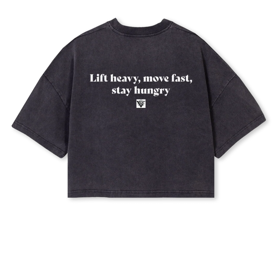 ASKADAMCROSSCROP Vintage Black Cropped Oversized Tee. - Image 2