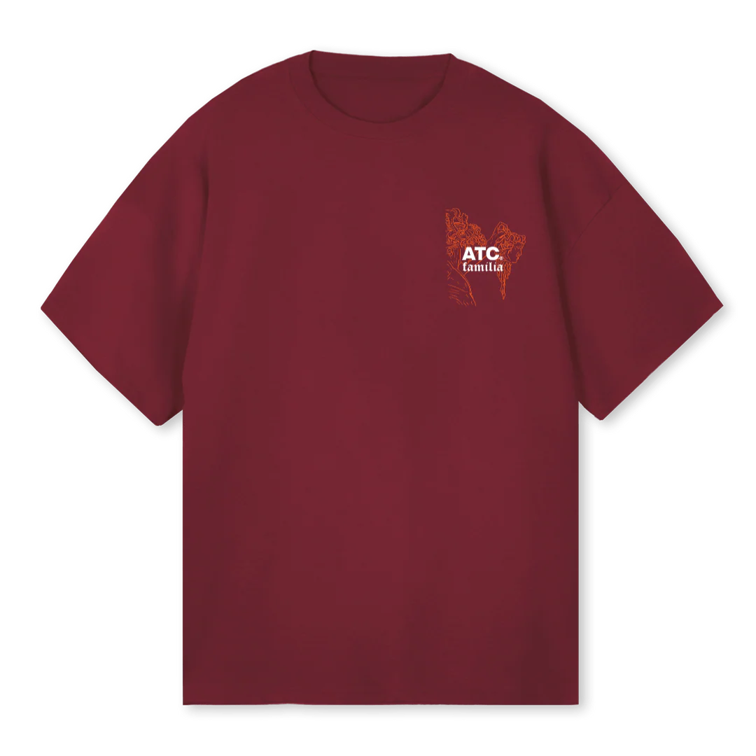 ATCPERSEUSBURGUNDY Burgundy Oversized Tee.