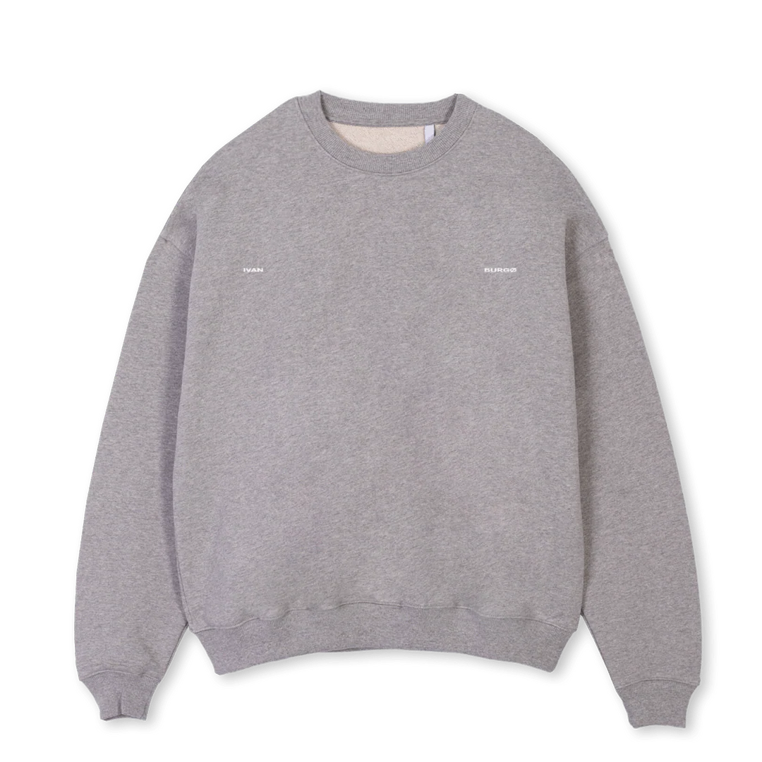 ATHLETE MARL GREY Grey Marl Oversized Crewneck Sweater.