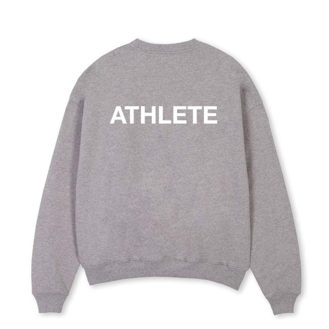 ATHLETE MARL GREY Grey Marl Oversized Crewneck Sweater. - Image 2