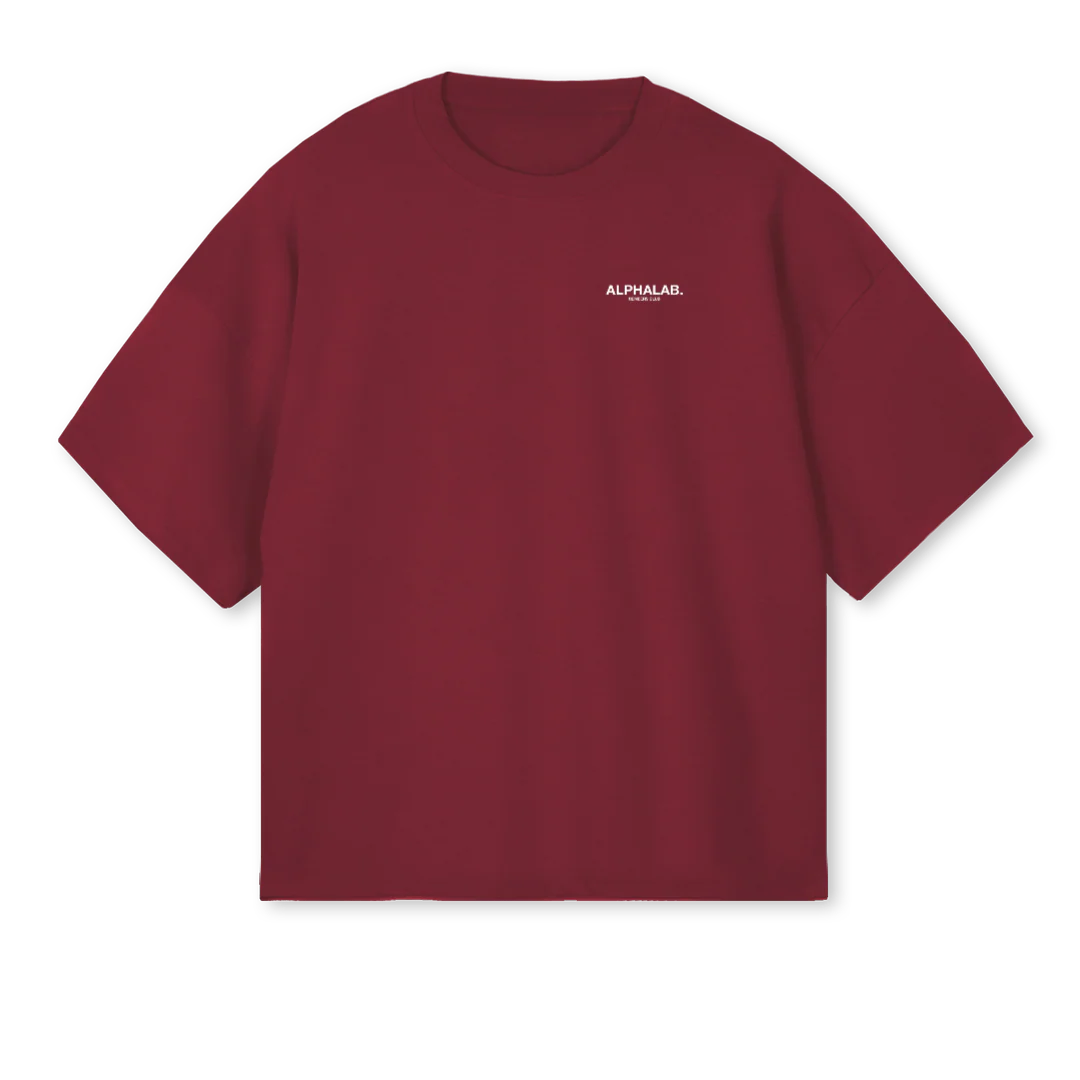 ATHLETESSHIRTBURG Burgundy Oversized Boxy Tee.