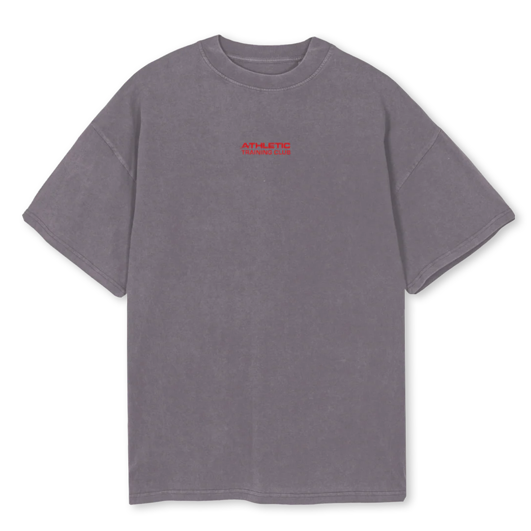 ATHLETICCLUBRED Pigment Grey Oversized Tee.