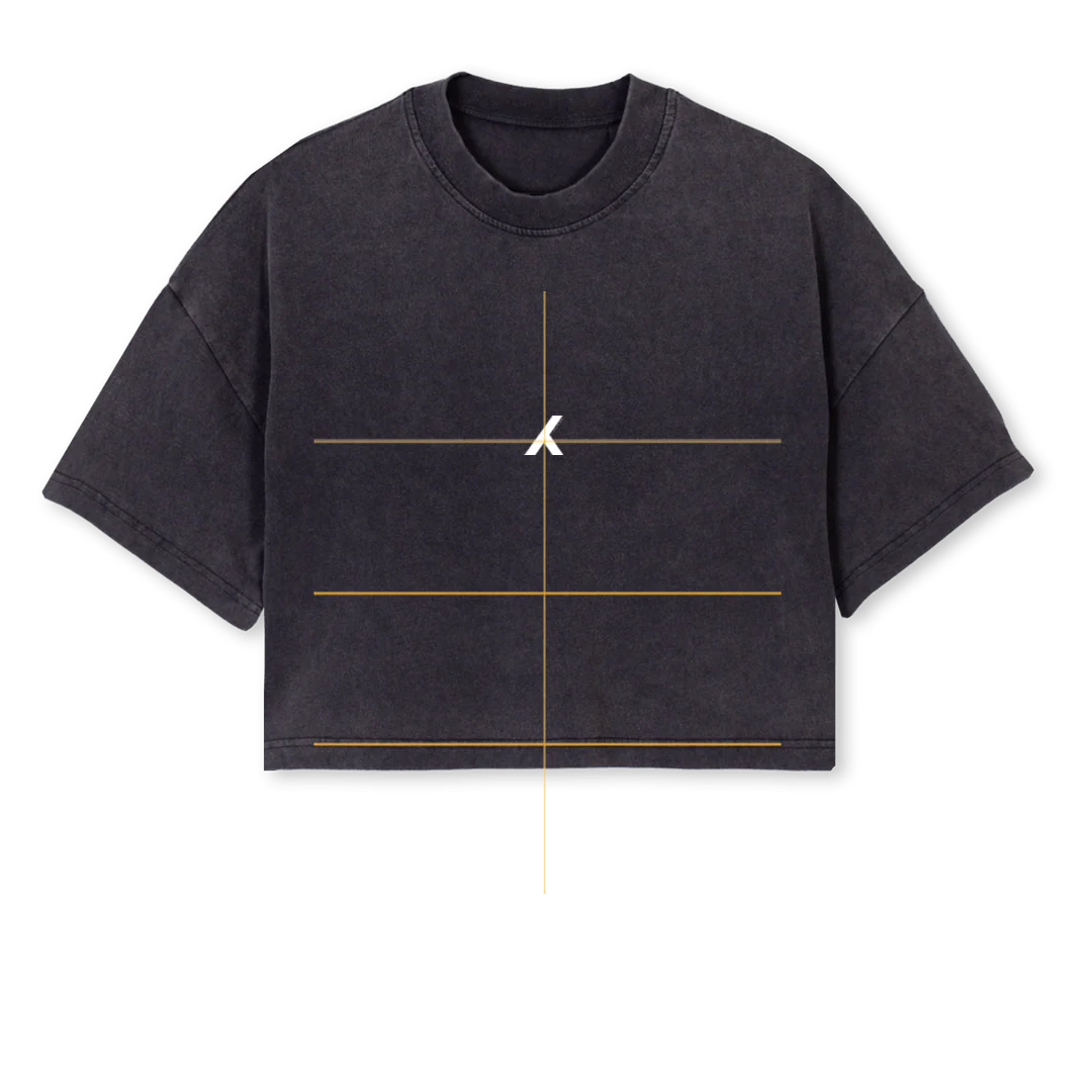 ATKBLACKCROPPED Vintage Black Cropped Oversized Tee.