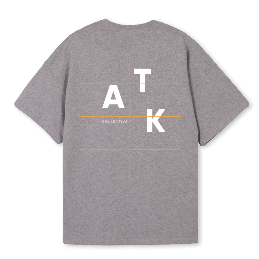 ATKGREY Grey Marl Oversized Tee. - Image 2
